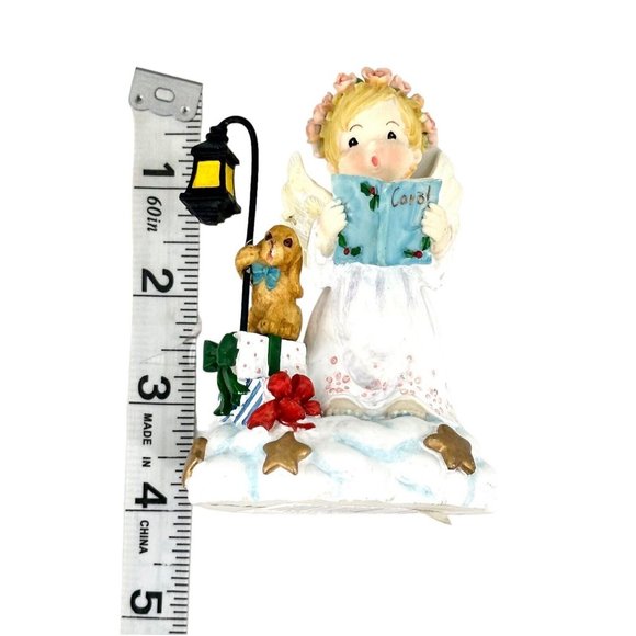 Vintage Anco Merchandise Choir Angels Puppy Christmas Figurines Set of 2 *See - Picture 7 of 7